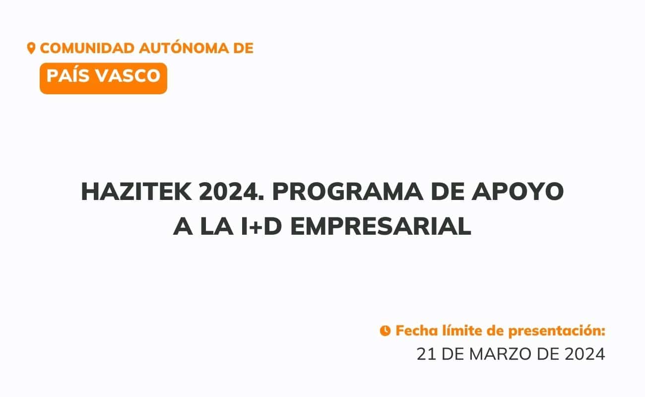 HAZITEK 2024. Programa de apoyo a la I+D Empresarial