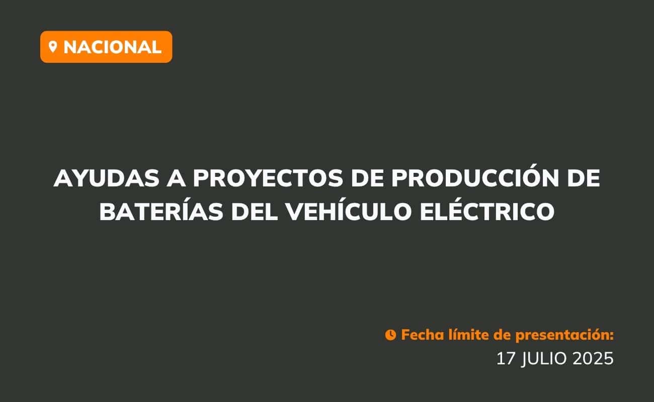 Ayudas a proyectos de producción de baterías del vehículo eléctrico