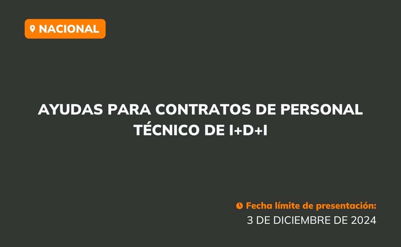 Ayudas para contratos de personal técnico de I+D+i