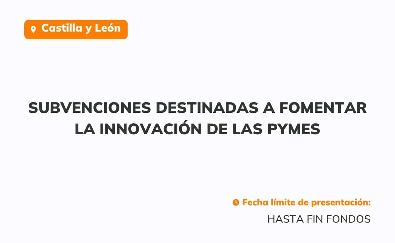 Subvenciones destinadas a fomentar la innovación de las pymes