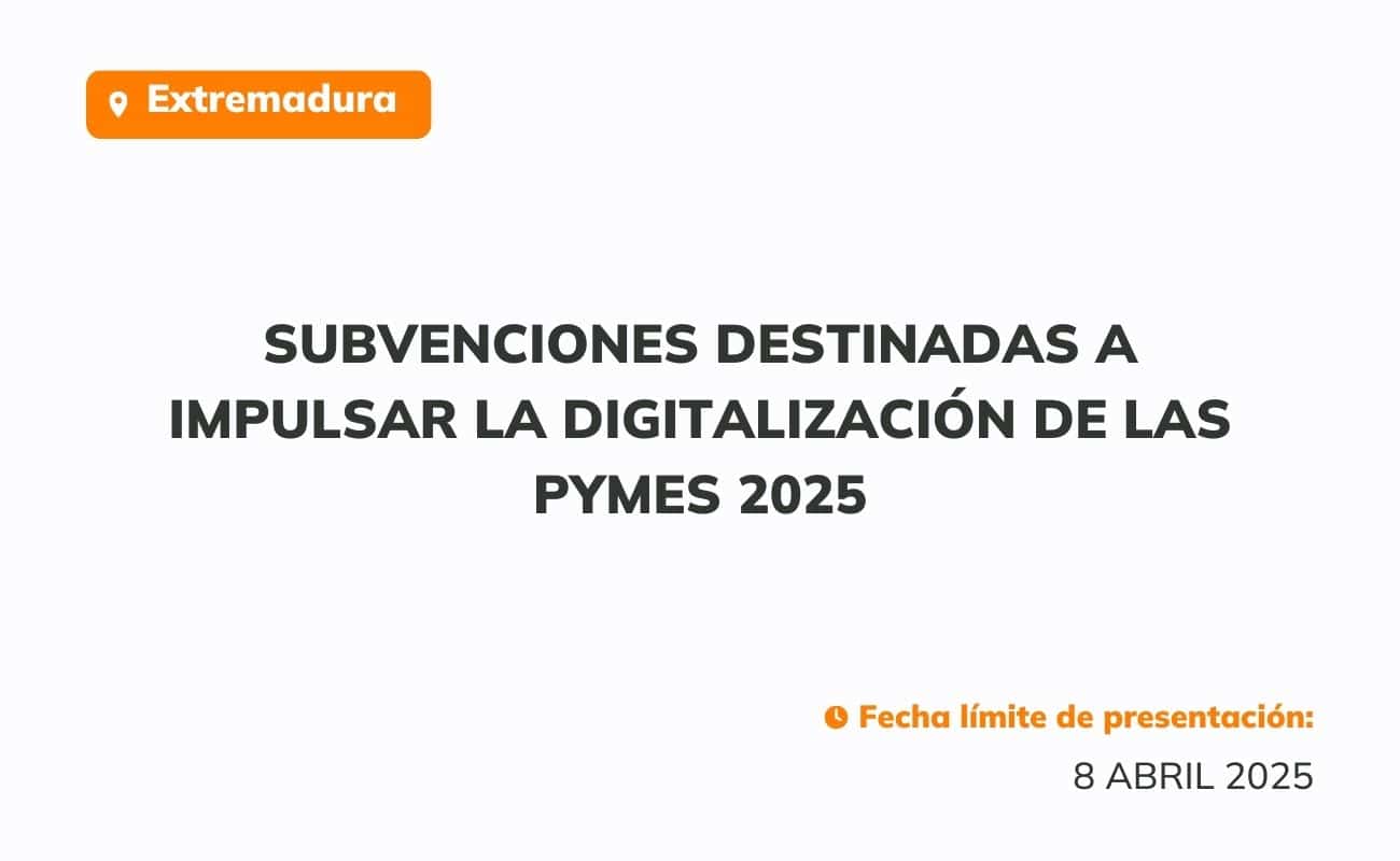 Subvenciones destinadas a impulsar la digitalización de las pymes 2025