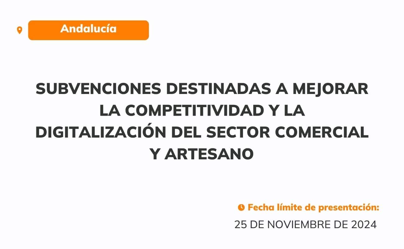 Subvenciones destinadas a mejorar la competitividad y la digitalización del sector comercial y artesano