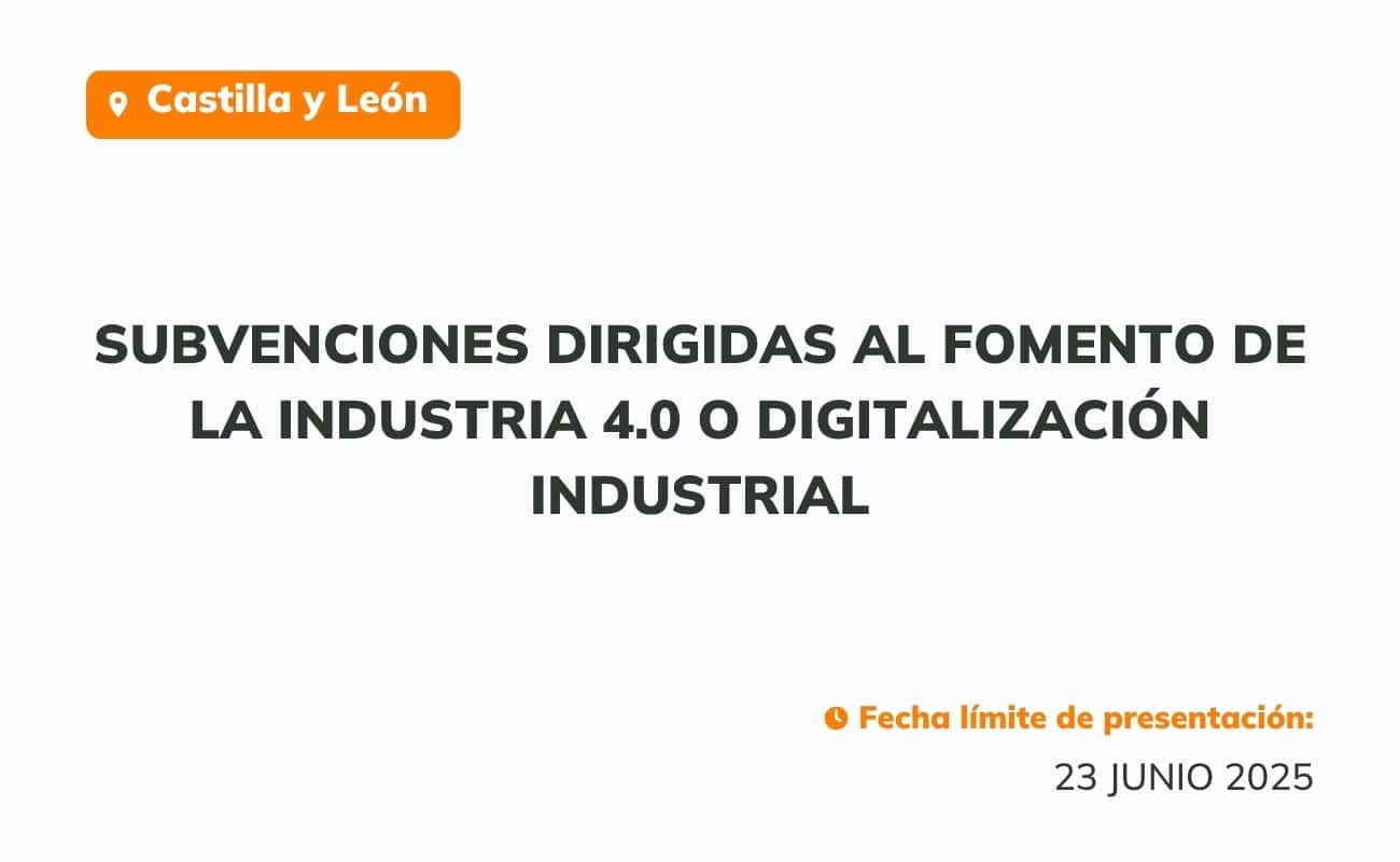 Subvenciones dirigidas al fomento de la Industria 4.0 o digitalización industrial